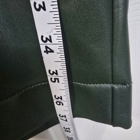Women's Green Faux Leather Pants - Picture 5 of 9